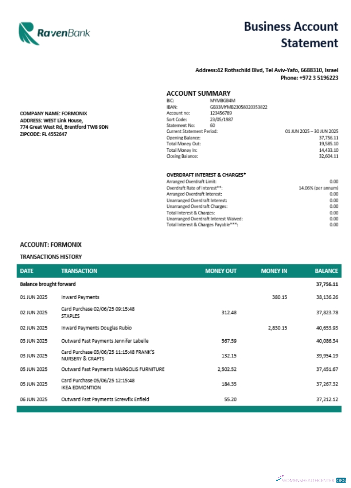 Download Raven enterprise statement Word and PDF format (1) Photoshop template